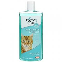 8in1 Perfect Coat Shed Control Hairball Shampoo Шампунь для кошек против линьки и колтунов 295 мл