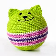 Игрушка круглый кот "Кошарик Мурзик" (зеленый)
