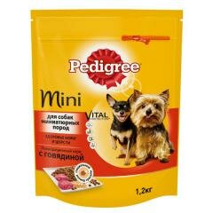 Pedigree для взрослых собак мини-пород говядина сухой корм 1,2кг