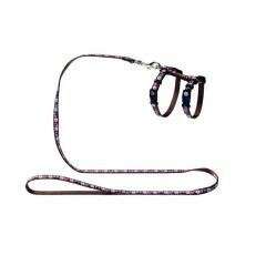 Шлейка для кошек Hunter Smart Retro Flower нейлон коричневая