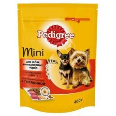 Pedigree для взрослых собак мини-пород говядина сухой корм 600г