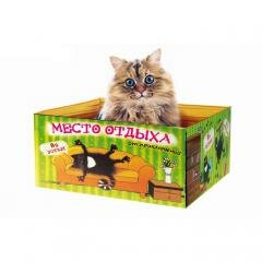 Место отдыха Домик-коробка с матрасом, 35,5 х 28,5 см х16,3 см