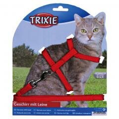 TRIXE Шлейка для кошек (красная, 35 см./ 10 мм.)