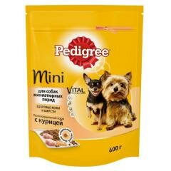 Pedigree для взрослых собак мини-пород курица сухой корм 600г