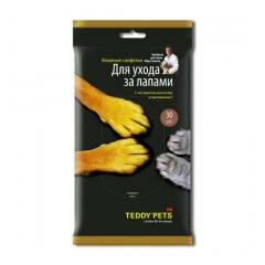 Teddy Pets Влажные салфетки для ухода за лапами (с маслом Ши и витамином Е)