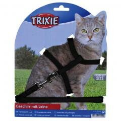 TRIXE Шлейка для кошек (черная, 35 см. /10 мм.)