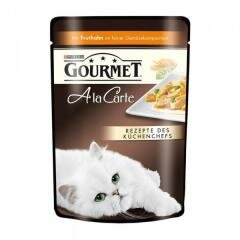 Gourmet a la carte консервы для кошек лосось со шпинатом, цукини и зеленой фасолью а-ля флорентине пауч 85 гр