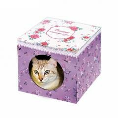 Домик-коробка с меховым матрасом "Счастье в каждом дне", вход сбоку, (28 х 28 х 25 см)