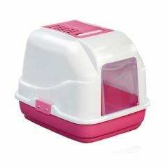 Imac туалет для кошек закрытый EASY CAT, белый/розовый, 50х40х40см