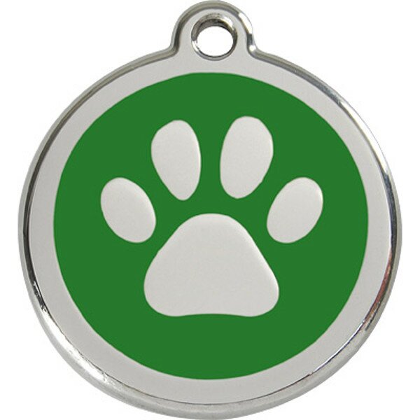 Red Dingo адресник на ошейник "Лапка" зелёный (S)