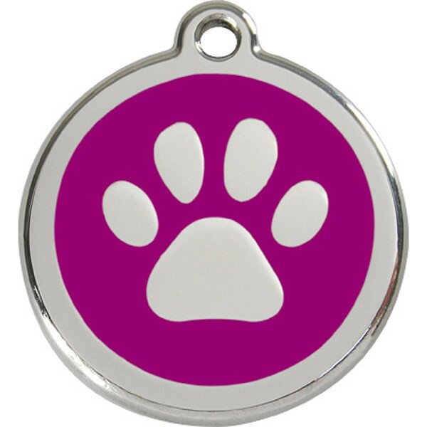 Red Dingo адресник на ошейник "Лапка" фиолетовый (S)