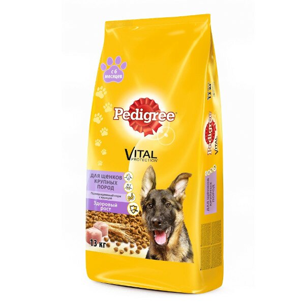Pedigree сухой корм для щенков крупных пород курица 13кг