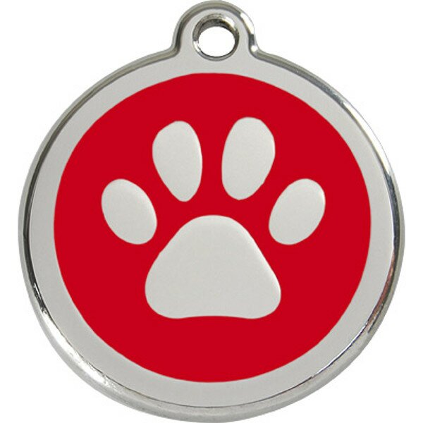 Red Dingo адресник на ошейник "Лапка" красный (S)